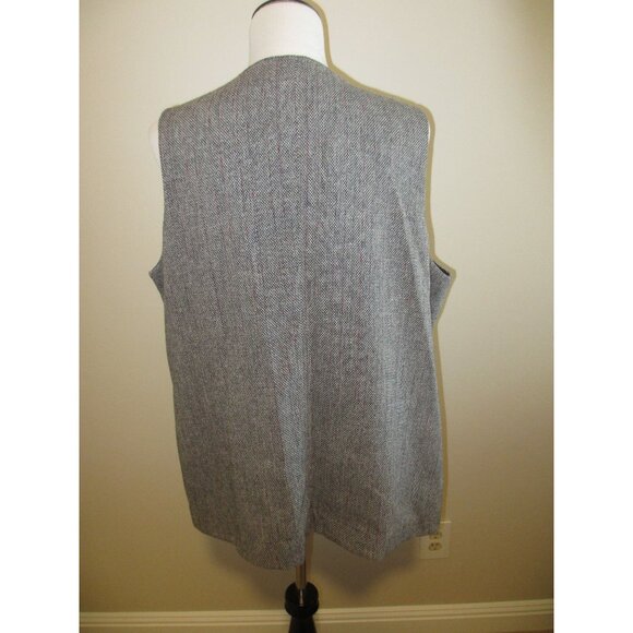 Chicos Travelers Gray Beaded Embellished Open Front Vest Size 1 Polyester Blend - Picture 2 of 11